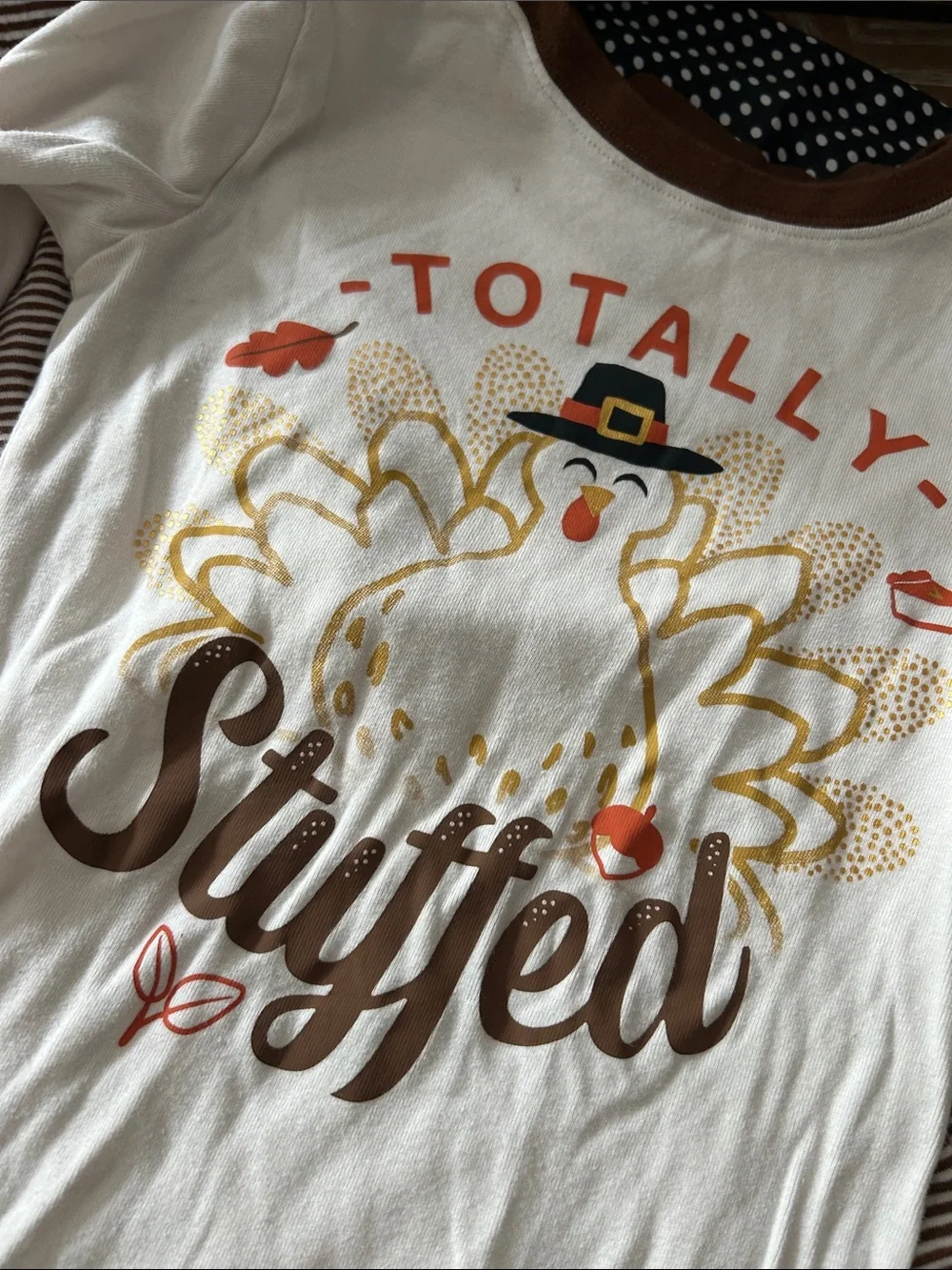 Kids Thanksgiving Holiday Turkey Totally Stuffed Pumpkin Pie Pajama Set 10